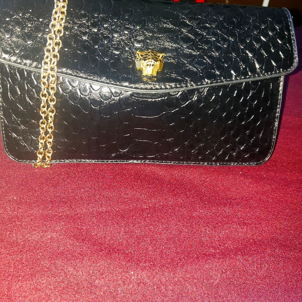 Black Evening Bag+ Scarf - Picture 4 of 4